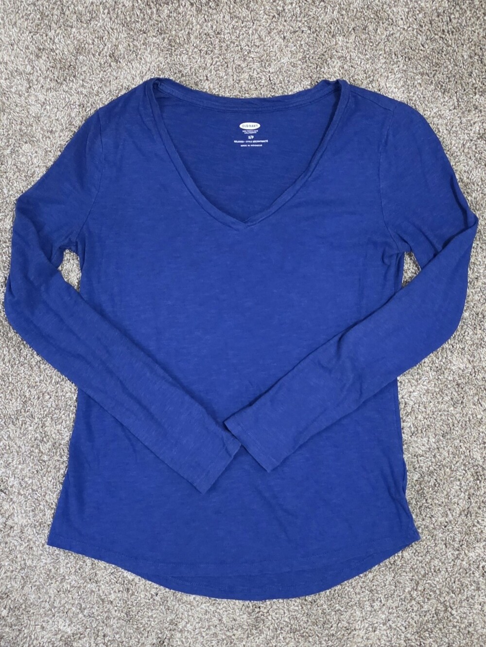 Old Navy Royal Blue Long Sleeve V-Neck Tee